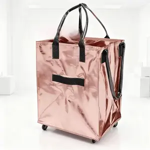 Heavy Duty Grocery Cart Bags Thick Woven Waterproof Foldable Trolley Bags for Shopping Groceries in Supermarket