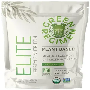 Green Regimen - Elite Protein - 25g Complete Pea & Plant-based, Meal Replacement Shake, NonGMO, Gluten-Free, Dairy-Free - (Vanilla - 1 Month Supply)