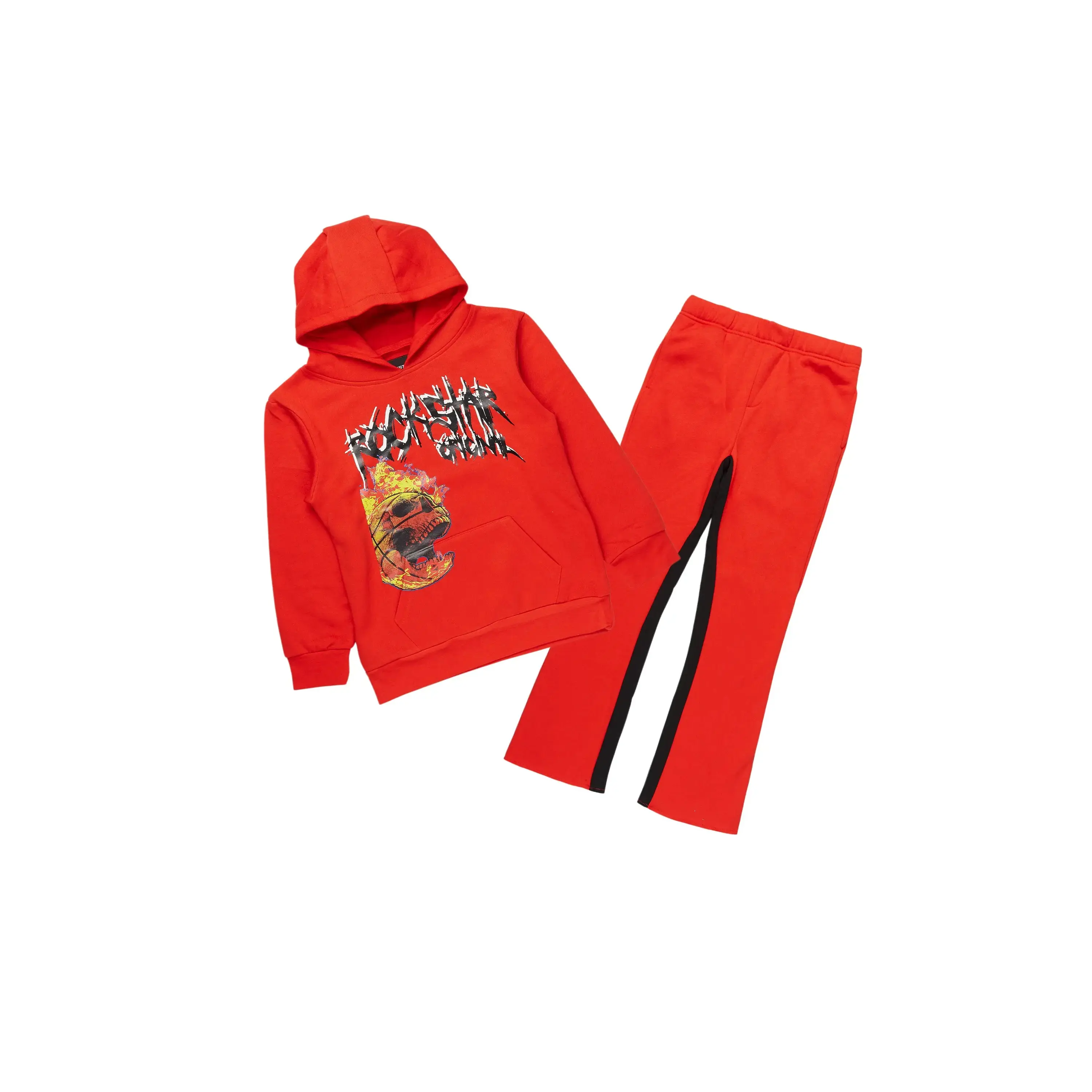 Boys Luciano Red Baggy Stacked Track Set