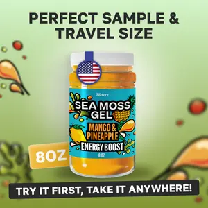 Biolore Sea Moss Mango-Pineapple Flavor 8oz Sea Moss Gel - Rich in Minerals, Proteins & Vitamins - Vegan Health Supplement Made in USA Natural[BESTSELLER]