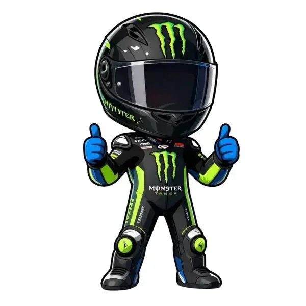 Racing Monster Sticker - Motocross Dirt Bike Decal for Helmets and Cars