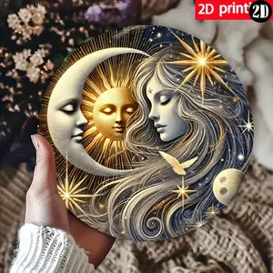 Sun & Moon Aluminum Art Print - 7.87" Waterproof Artistic Wall Decor