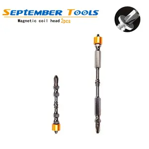 2pcs  screwdriver, high strength magnetic ring drill, hand drill electric screwdriver Air drill, strong magnetic Phillips screwdriver head, magnetic ring Tool Accessories Power Tool