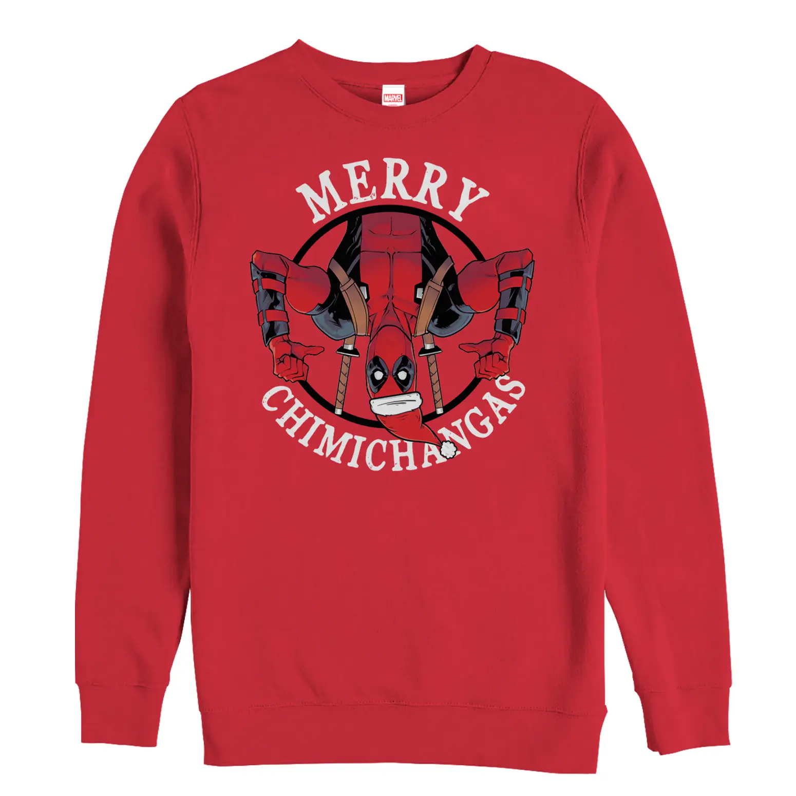 Men's Marvel Christmas Deadpool Merry Chimichangas Sweatshirt