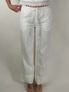Broderie Drawstring Pants