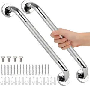 Stainless Steel Shower Grab Bars 2 PCS 16" Anti-Slip Safety Support Handrails for Bathroom Seniors Handicap Elderly Balance Grab Bars with Screws