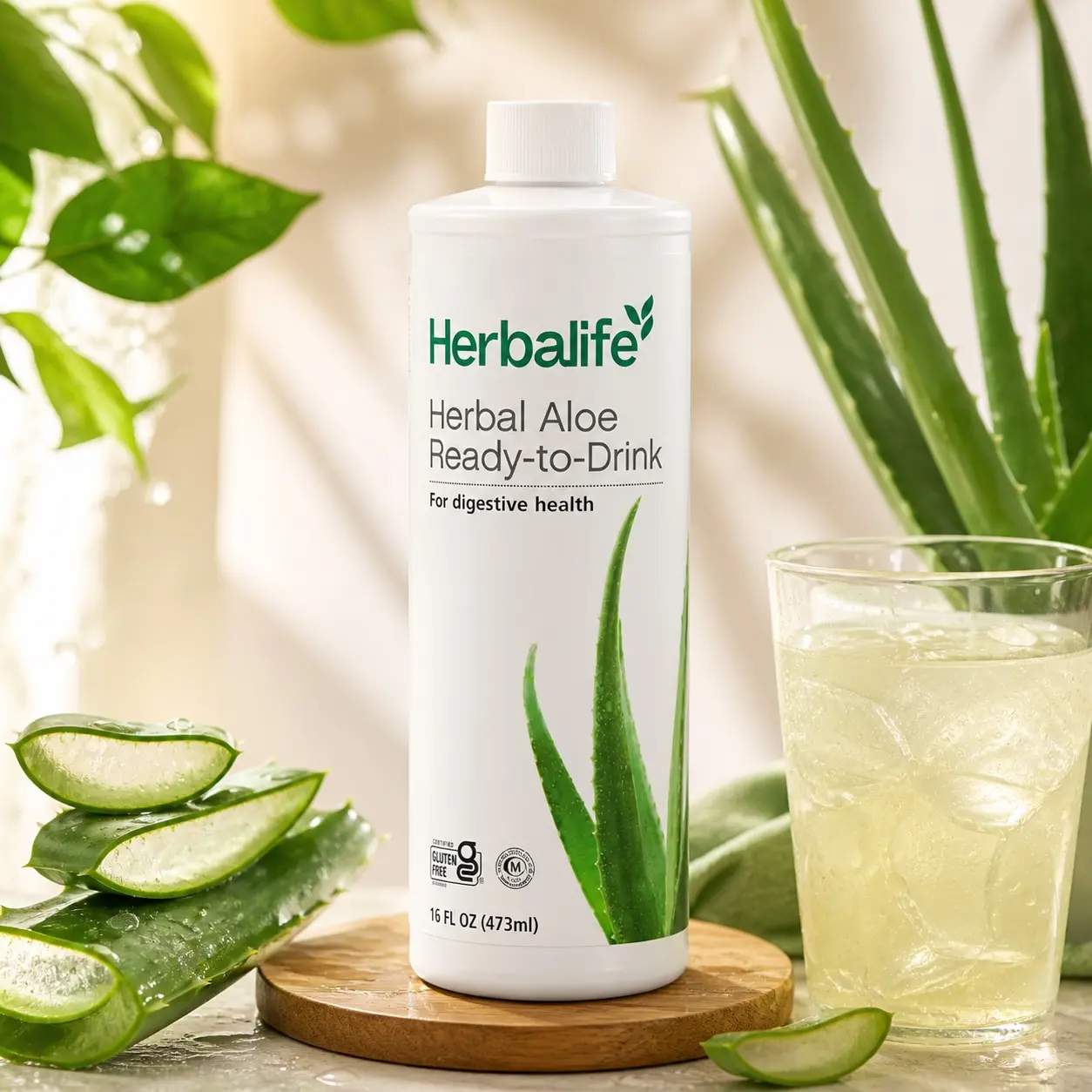 Herbalife Herbal Aloe Edible Absorbable Ready-to-Drink Liquid Dietary Supplement - Gut Support, Digestive & Body Health, Fitness Adults, Prop 65 Safe, 16 fl oz (1 pt, 473ml), Absorbable Supplements