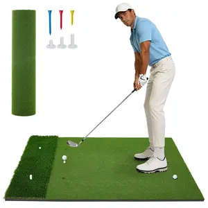 [fathers day gift]2026 New 5x4ft Dual-Turf Golf Hitting Mat, Thickened Golf Practice Mat 45mm/22mm Cushion for Indoor Outdoor Use, Alignment & Angle of Approach Aid, Golf Simulator Mat Driving & Chipping Pad, Gifts for Men Dad