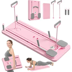 Board at home - 8 in 1 Pilates Sliding Board (Pink), Foldable Pilates Reformer Board for Home Pad,pilates at home workouts