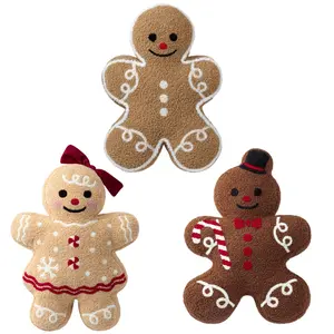 Phantoscope Gingerbread Man Pillow -Festive gingerbread girl for Living Room Christmas Decor Cushions,13 x 17 in warm gift for Holiday, Household