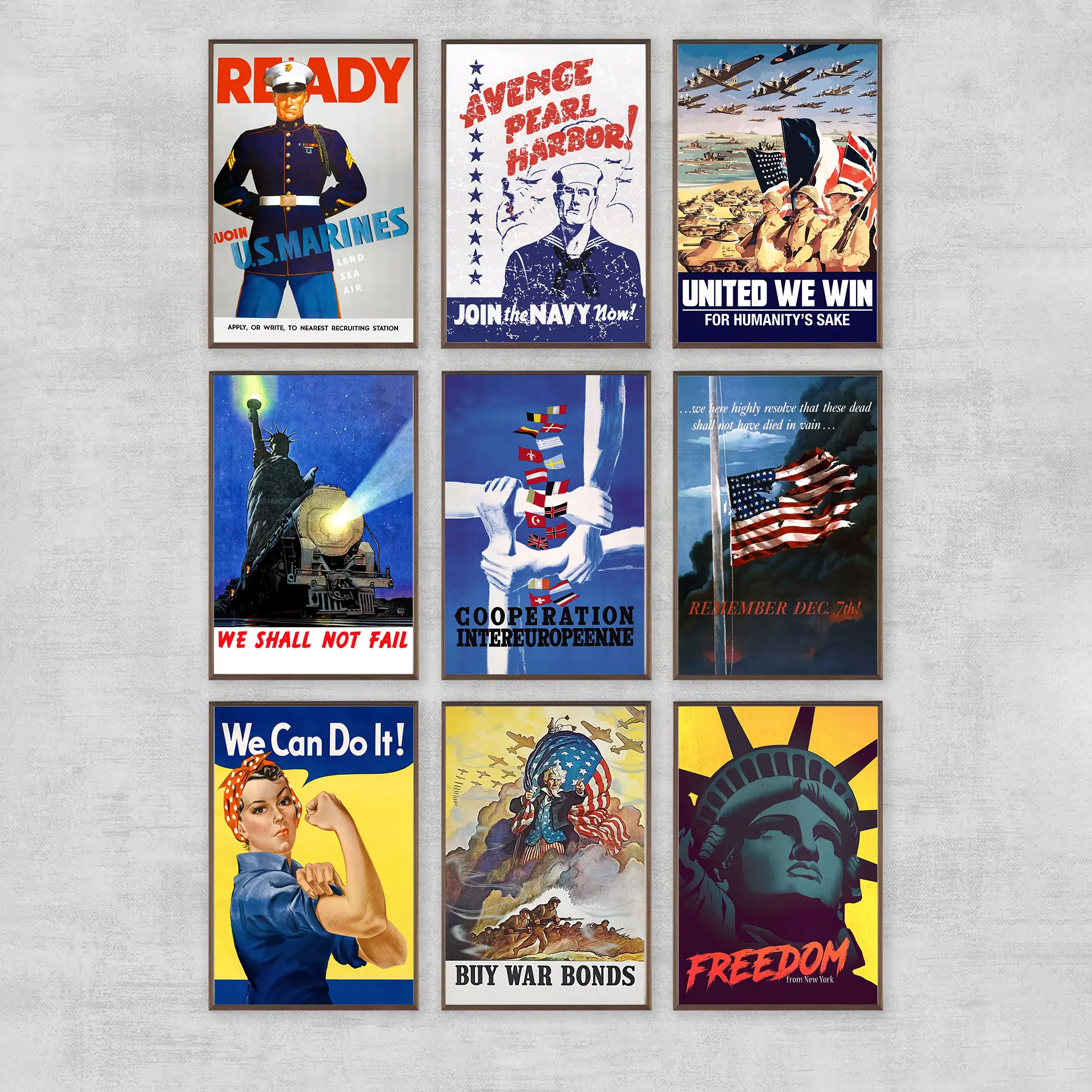 Vintage War Poster, Wwii War Poster,Wall Art For Home Or Office Decor bedroom art print movie poster high-quality canvas bundle set pop culture vintage und option funny toilet museum-quality wall oval