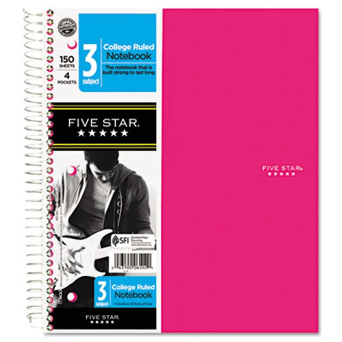 Five Star 06044 Trend Wirebound Notebooks- 1-Sub-College-8 1/2 x 11-White- 100 Sheets