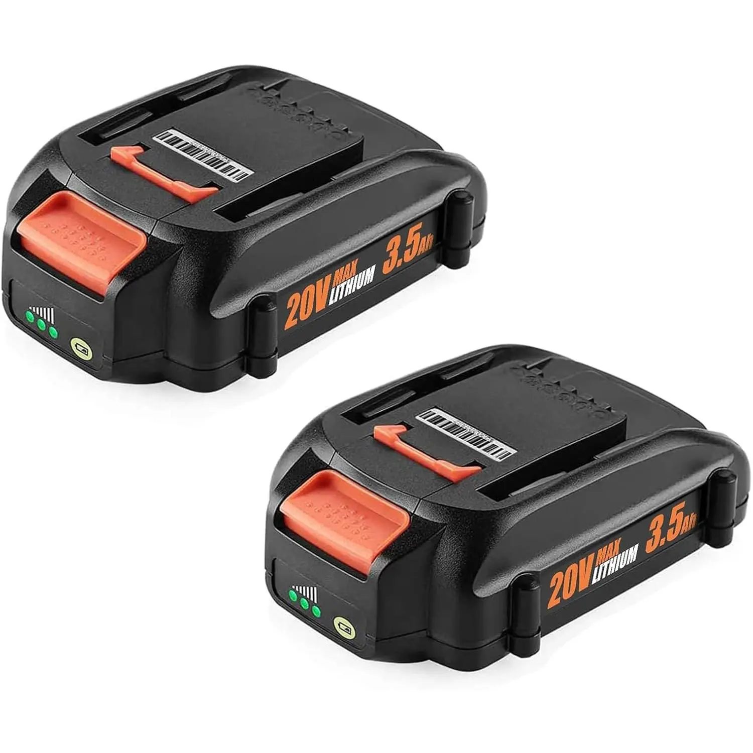 2-Pack 3.5Ah 20V Lithium Battery Replacement for Worx 20V Power Share, for Worx Yard, Lawn, Leaf Blower & Trimming Tools, Compatible with WA3525 WA3575 WA3520