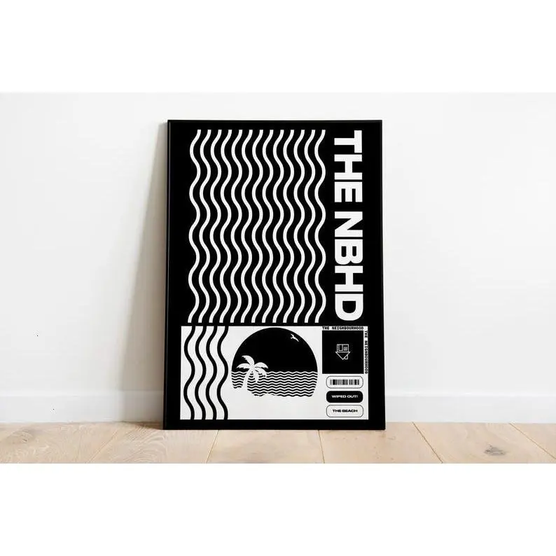Artistic Neighborhood Music Theme Album Cover Photo Paper Poster Print - Mounted, Unframed, Marble, Plaid-Polka Dot Accents, High Detail, Multi-Size (12x18,16x24,24x36), Wardrobe-Compatible Home Decor for Room Decorations