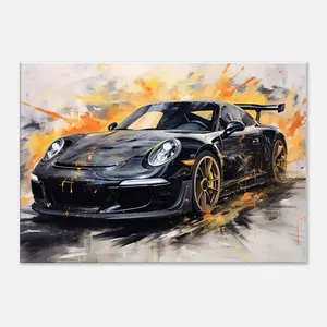 Porsche 918 Spyder Canvas Pop Art Wall Picture, Colorful Porsche Canvas Wall Decor, Modern Gift for Porsche Fans, Home Decor Art Wall