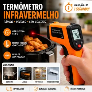 Modern Minimalist High Precision Thermometer, Meat Thermometer, Non-Contact Laser Oil Temperature Gun, Quick Response Backlight Display, Home Kitchen Use