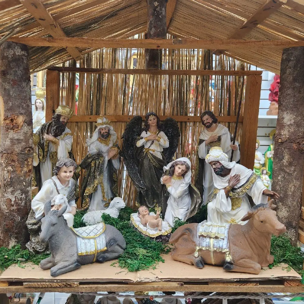 Nativity Scene Set 12" inches tall / 12 pc Set (House Not Included) Brand-new Blanco Nacimiento Navideno completo La Casa NO incluida.  Religious decor