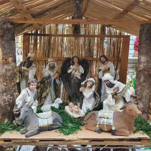 Nativity Scene Set 12" inches tall / 12 pc Set (House Not Included) Brand-new Blanco Nacimiento Navideno completo La Casa NO incluida.  Religious decor