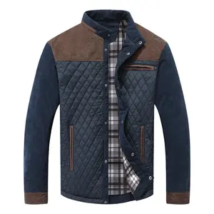 【Order Size Up】 Zaitun  Men's Diamond Quilted Puffer Down Jacket Lightweight Casual Button Down Coats in Polyester Material for Everyday Wear