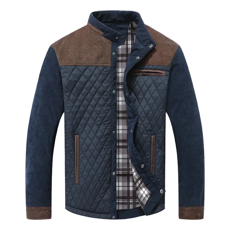 【Order Size Up】 Zaitun  Men's Diamond Quilted Puffer Down Jacket Lightweight Casual Button Down Coats in Polyester Material for Everyday Wear