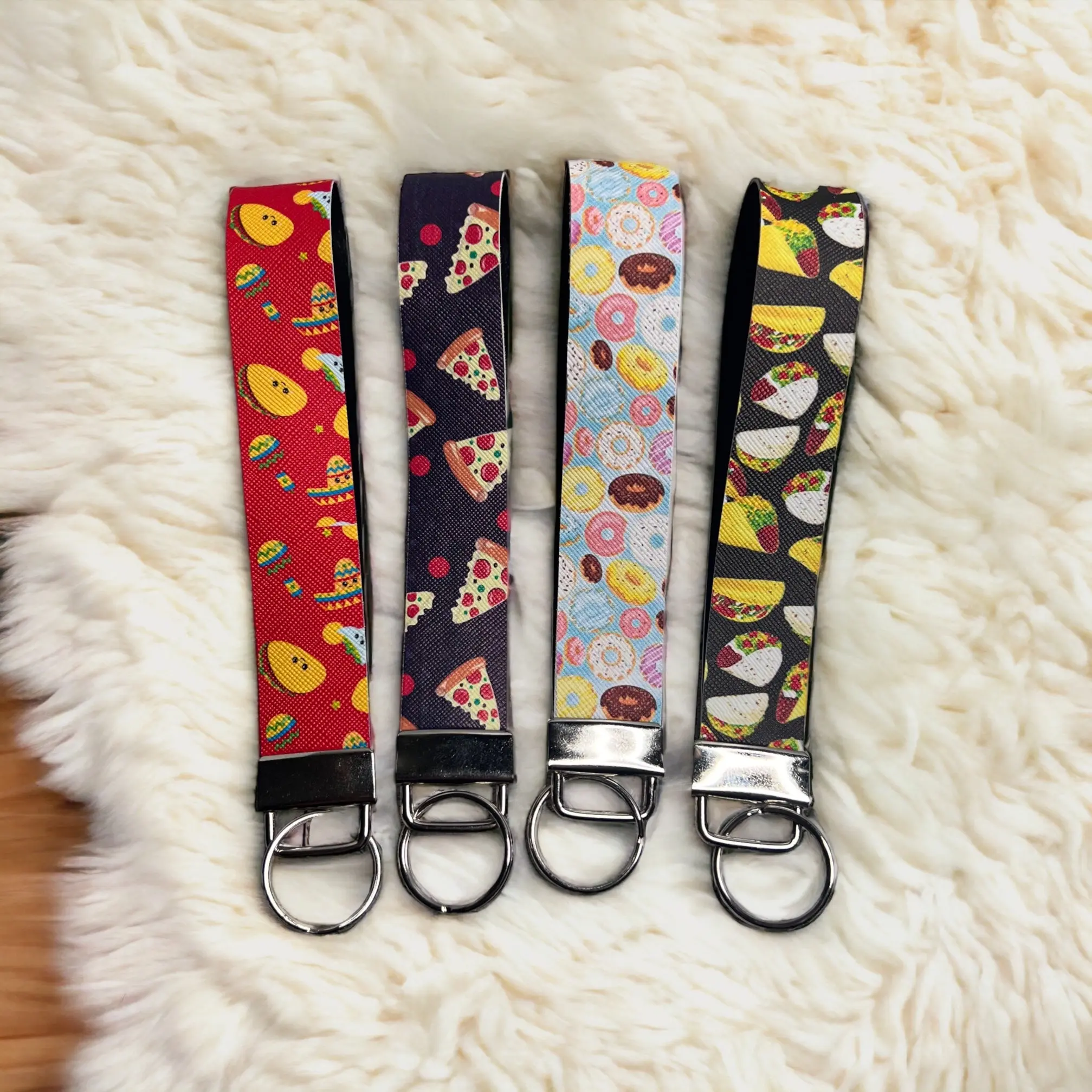 Food Faux Leather Wristlet