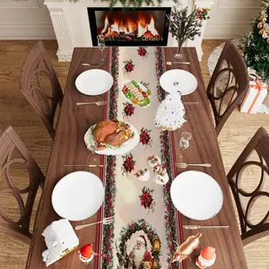 1 Piece, Christmas Theme Table Runner, Home Table Decorations, Restaurant Tabletop Decorations, Room Decorations, Holiday Party Decorations merry christmas