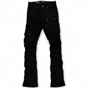 Focus cargo multi pocket stacked pants