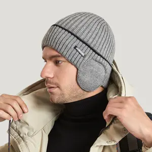 Winter thick and warm knitted hat, outdoor warm and windproof warm lining ear cover hat, suitable for both men and women for cycling, Valentine's Day gift, Black Friday bestseller, Ear Protection