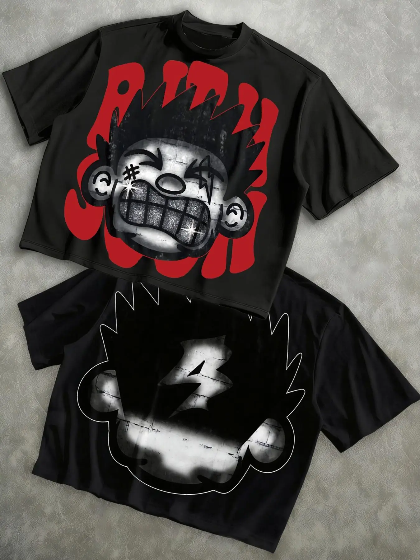 Men's Oversized Graffiti Cartoon Monkey T-Shirt, Streetwear Hip-Hop Fashion Short Sleeve Set, Casual Fitted Long Tee, Graphic Print Top, Menswear