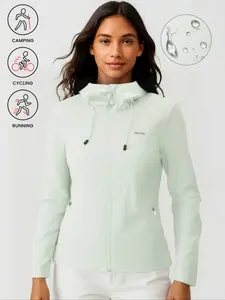 Women's Waterproof Windproof Outdoor Hooded Jacket, Lightweight Sports Jacket, Breathable Softshell Hiking Coat with Zipper Pockets, Lightweight Spring Fall Camping Raincoat, Casual Outdoor Jacket, Daily Outdoor Wear