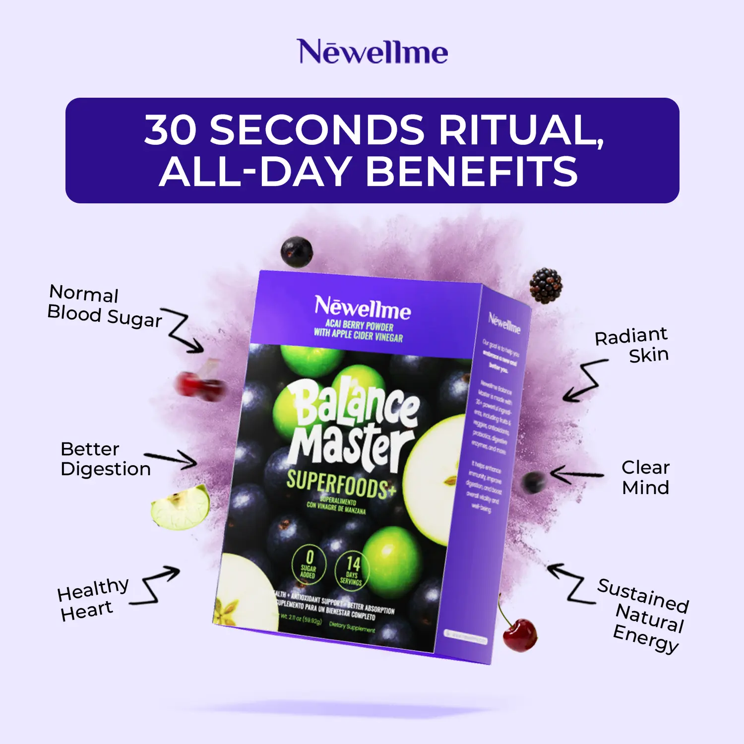 Apple Cider Vinegar Superfood Powder, specially formulatedto support blood sugar balance and gut health-providespotent antioxidant support and nourishes the gutmicrobiome.