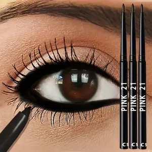 2pcs Matte Black Waterproof Eye Liner Pencil - Non-Smudging All-Day Wear, Easy Application for Makeup Starters, Ideal Beauty Gift Eyeliner