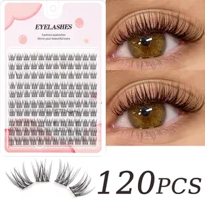 DIY Eyelash Cluster Set D Curl Soft Fluffy Individual Lashes Transparent Stem High-Quality Fiber Reusable Beginner Friendly Travel Essential D Curl Eyelashes