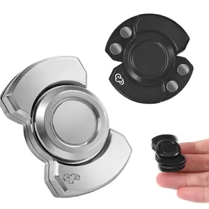 3-in-1 Fidget Spinner Toy for Adult Metal Slider Clicker Spinner Magnetic for Adult Men Office Desk Toy Cool Gadget Gifts for Stress Relief Enhanced Focus and Habit Breaking