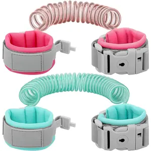 KF5-LWL04    Toddler Leash, 2 Pack Kid Leash Anti Lost Wrist Link with Key Lock Baby Leash Harness for Toddler (Mint Green+Pink)