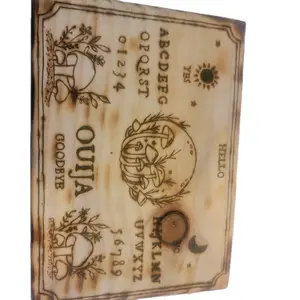 Handcrafted Wooden Ouija Board Spirit Tool Varnished with Planchette for Paranormal Communication 5x7 Inches Perfect for Beginners & Experienced Users