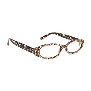 Isabella, (Bling) Reading Glasses Women W (Full All Over) (L. Colorado, Hematite) Genuine European Crystals (Leopard) NY Fifth Avenue