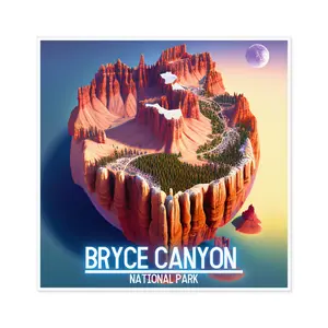 Bryce National Park Outdoor Stickers | Colorful Geometric Design | Waterproof & UV-Resistant