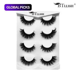 4 Pairs Volume Curl Cluster Lashes, Dense Curled False Eyelashes, 17mm Fluffy Thin Lashes, Party Eye-Tail Extension, Non-Toxic Solid Form, No Flammable Liquid, Eyelash Clusters #GLOBAL PICKS