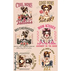 COOL MOMS HAVE TATTOOS (1) PREMADE GANGSHEET - 22X36 DTF TRANSFERS - DIRECT TO FILM