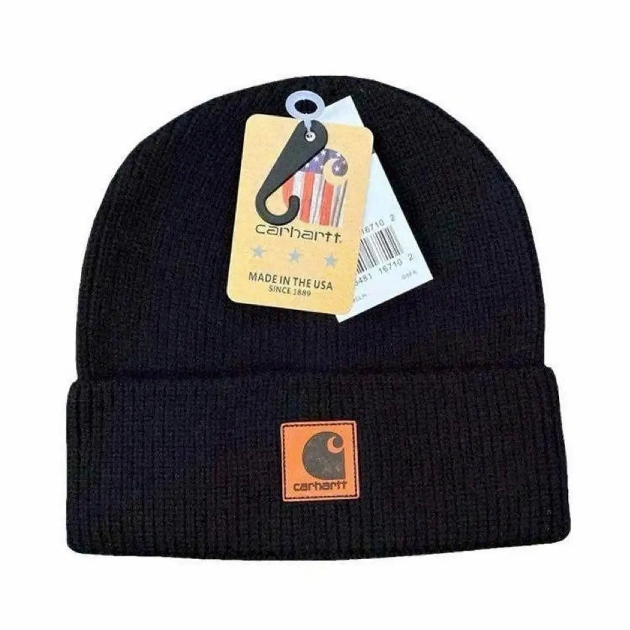 Carhartt Black Acrylic Watch Beanie - Men’s & Women’s Warm Winter Knit Cap, Stretch Cuffed Skull Hat, Outdoor Cold Weather Accessory, Fashion Streetwear Workwear Hat, 1 Size Fits Most Adults