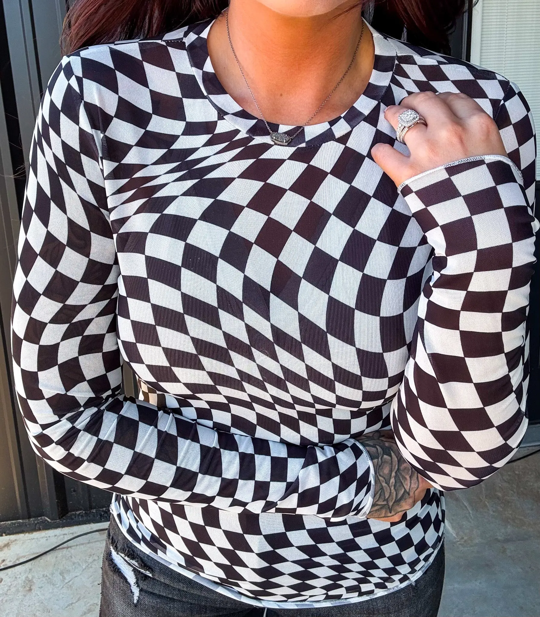 Race Around The Track Mesh Top