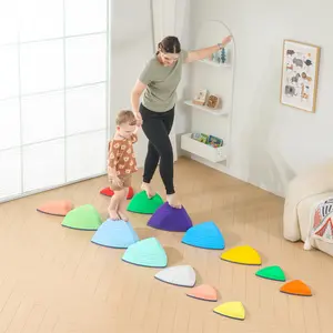 25 Pcs Love shape Stepping Stones,Sensory Stepping Stones,Encourage Balance,Indoor & Outdoor Play Gift Colorful Fun Soft Design