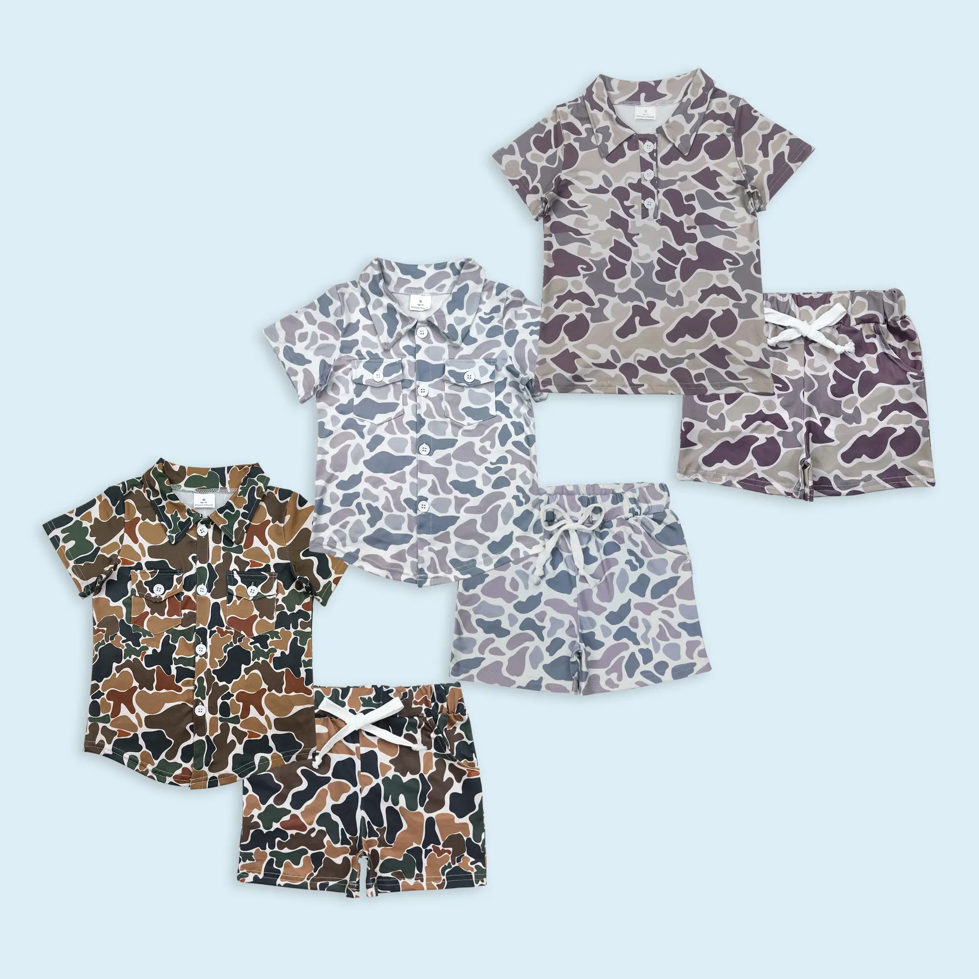 Kids boy camouflage summer outfit