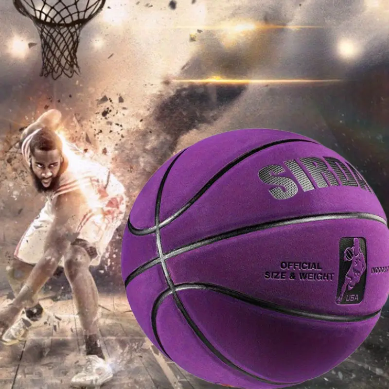 Purple Felt Basketball for Adults - Premium Sports Ball with Non-Slip Design, Durable Construction, Ideal for Training & Competition Basketball Gear