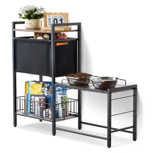 【Spotlight Day】VEVOR Pet Feeding Station with Storage Dog Food & Toy Organizer Raised Dog Bowls