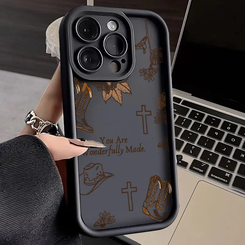 Western Religion Pattern TPU-Silicon Smartphone Case - Shockproof, Drop-Protection, Rugged Durable Cover for Multiple iPhone Models (11,12,13,14 Pro Max,15,16,17,XR,XS Plus,Air) - Handheld Cellphone Accessory
