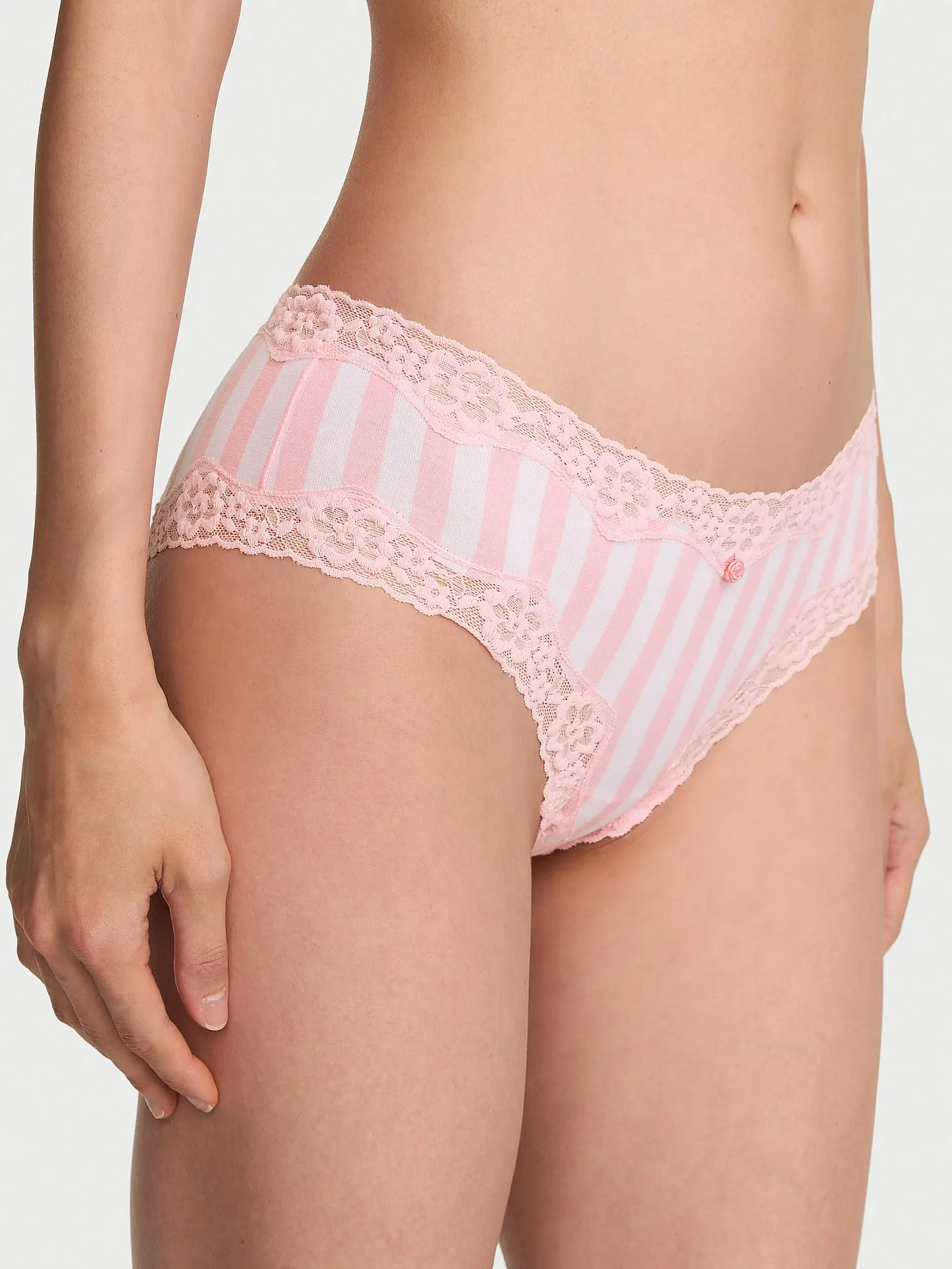 Victoria's Secret Cotton Lace-Waist Cheeky Panty