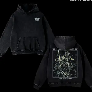 Dark Angels Warhammer 40K Hoodie crafted from premium heavyweight washed cotton, oversized fit for comfort and durability, soft vintage fabric feel, perfect for true fans, brand new release V