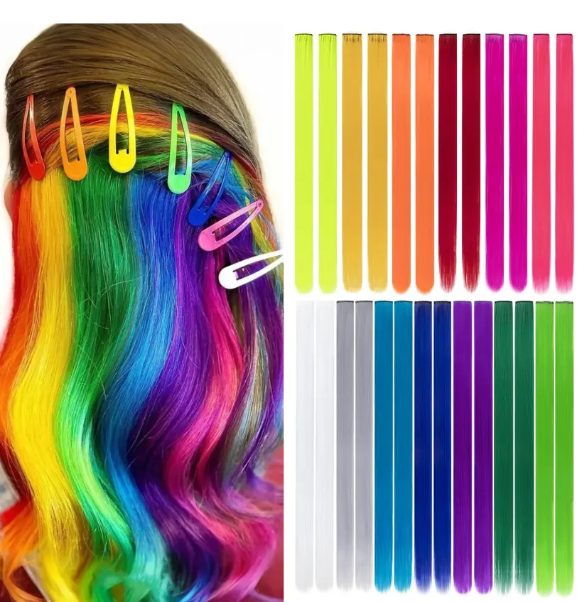 MAQUIUAGE Women's 20 in Long Straight Synthetic Extensions & Pieces, Clip-in Style Hairpieces for Fashion, Natural Synthetic Hairpieces, Clip In Hair Extensions, Female, Straight Hair, Hair Extensions Clip In